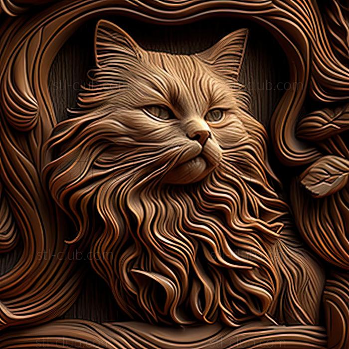 3D model st Isle of Man Longhair cat (STL)